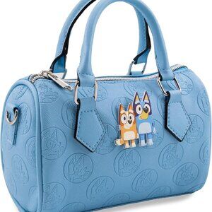 Bluey Mini Crossbody Purse - Embossed Bluey Logo - Compact Saffiano Leather